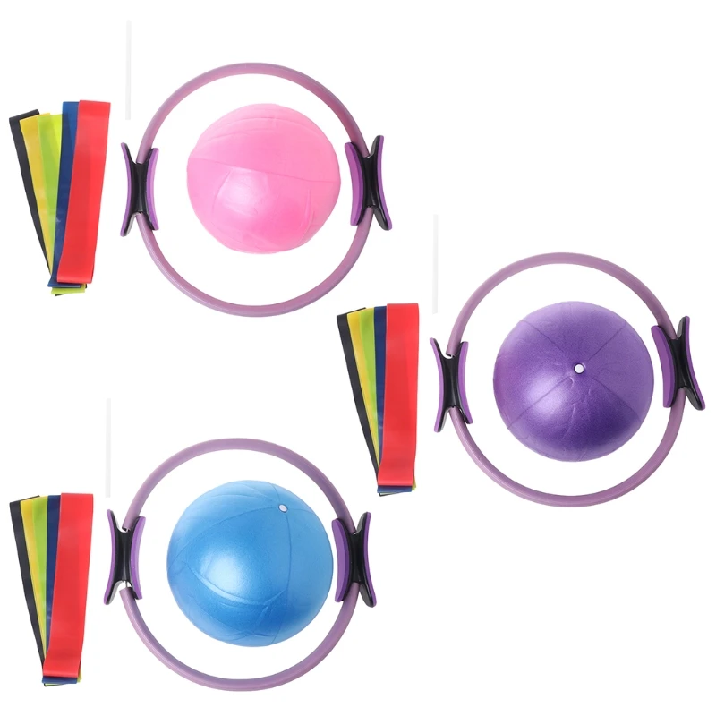 

1 Set Pilates Fitness Training Ring Bands Yoga Ball Exercise Equipment Expander