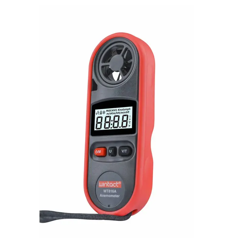 Цифровой анемометр IP67 шкала скорости воздуха 10 ~ 45C C/F измерение температуры 30 м/с