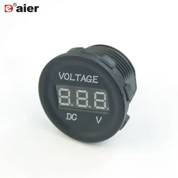 

1PC DS4010 12/24VDC Black 2 Pin Panel Mount Automotive Power DC Voltmeter Socket With Standard Nut
