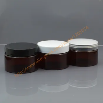 

120g Empty brown Cream Jar with clear/white/black cover,120ml Face Care Foundation Container Makeup Packaging PET Case