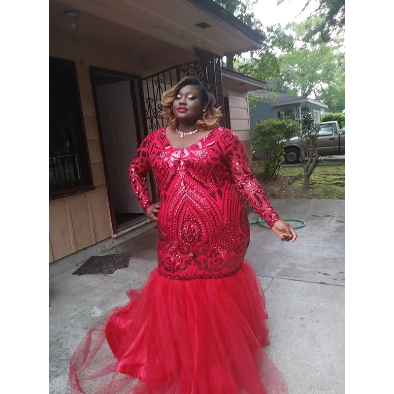 plus size long sleeve mermaid dress