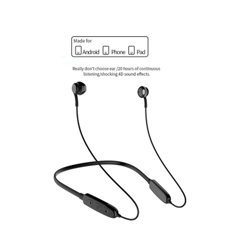 Wireless Bluetooth Earphones Bilateral stereo sports earphone Neck mounted headphones Double magnetic earbuds music earphone