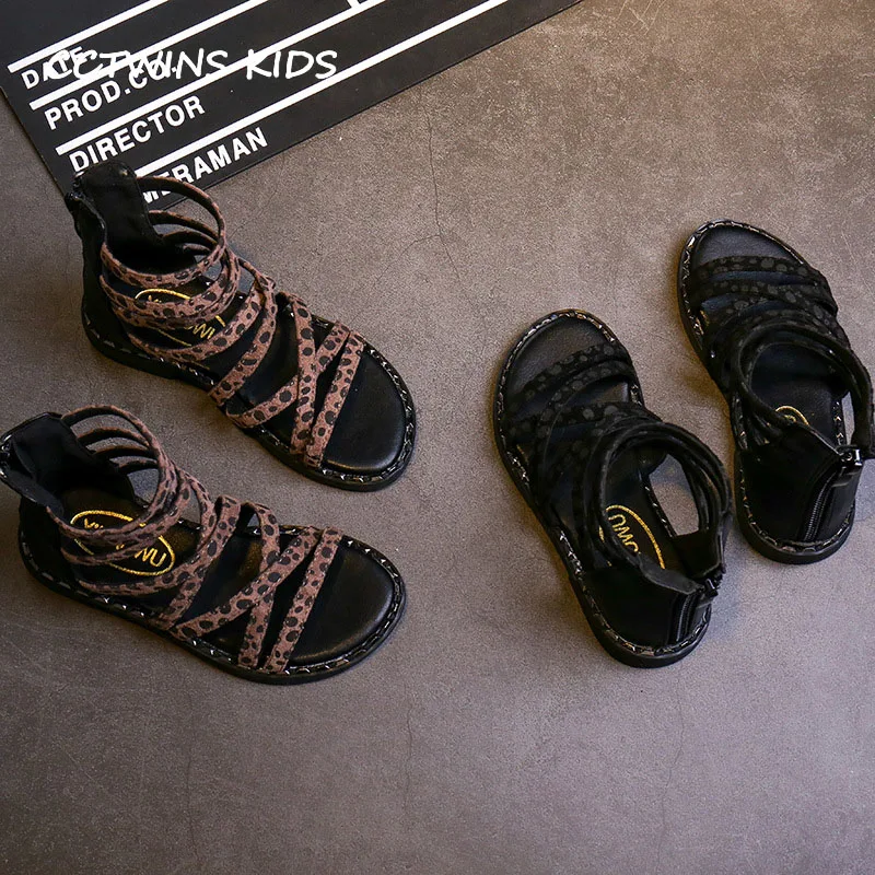 

CCTWINS Kids Shoes 2019 Summer Children Fashion Gladiator Sandals Babys Brand Princess Flat Girls Black Sandals BG101