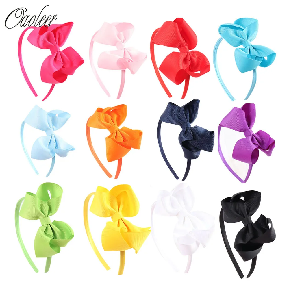 

Hot Sales 12 pieces/lot High Quality Hair Band With Grosgrain Ribbon Hair Bow Hair Band For Kids ZH12-1310312