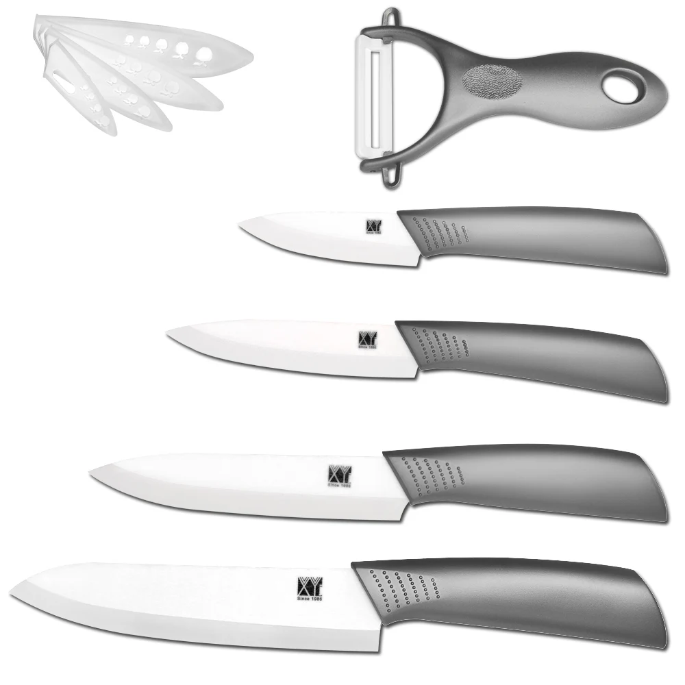 Sharp Durable White Blade Grey Handle Ceramic Knife 3 4 5 6 Inch Knife