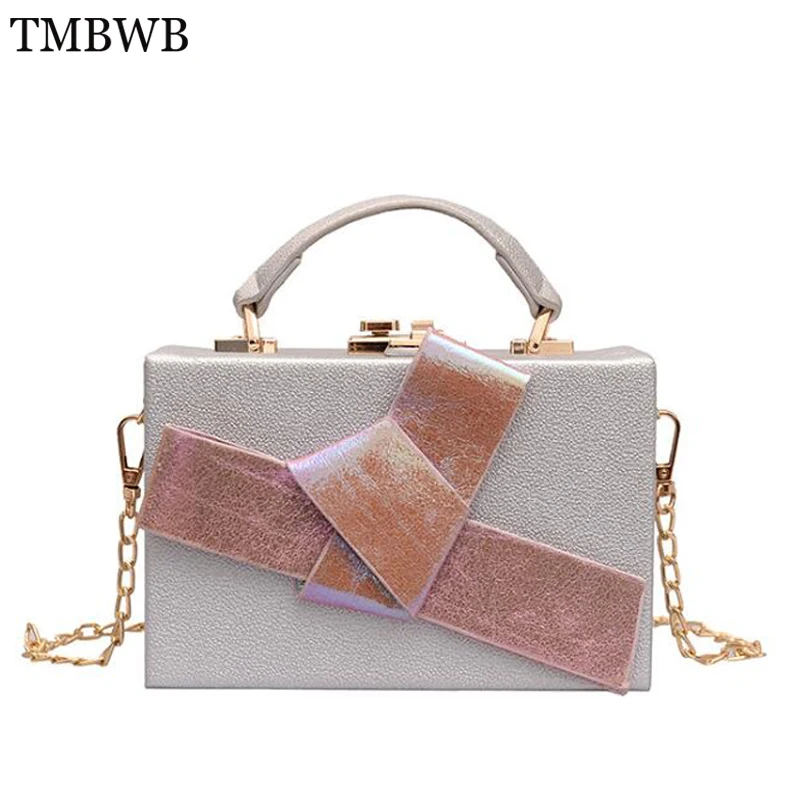 

2019 New Women's Pu Leather Handbag High Quality Vintage Bow Design Shoulder Bags For Women Belt Buckles Shopping Tote Q0277