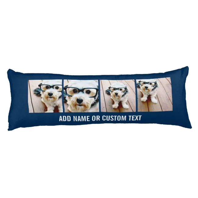 Create Your Own Instagram Collage Navy 4 Pictures Body Pillow