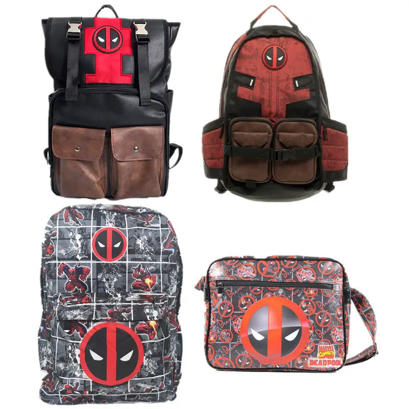 Marvel Comic Deadpool Captain America Backpack Laptop Travel Bag School Bags