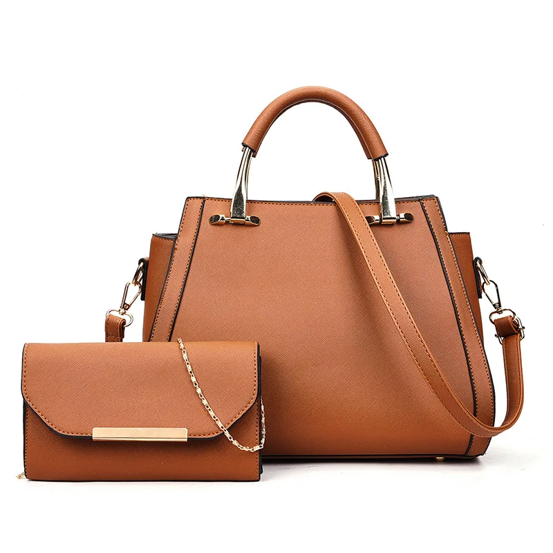

EAYIN Large Capacity Women Bags 2pcs/set Women Composite Bag Fashion Shoulder Bag Brand Designer PU Leather Clutch Handbags