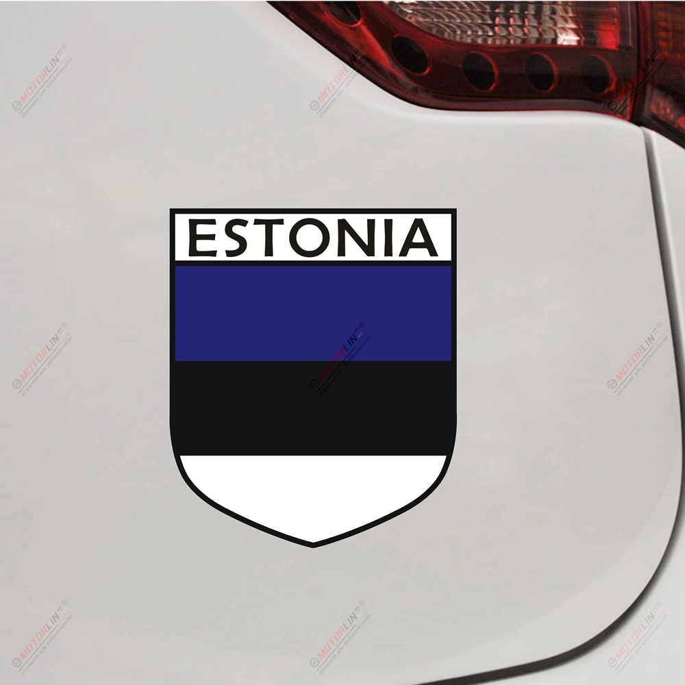 

Estonia Estonian Flag shield Decal Sticker Car Vinyl reflective glossy pick size
