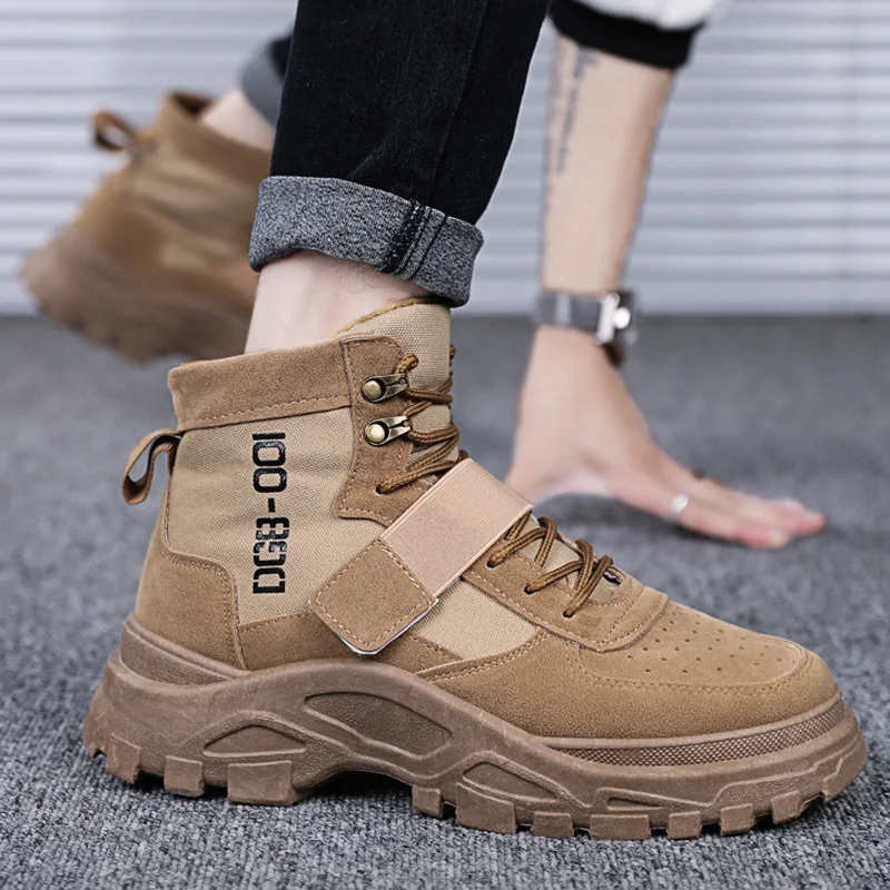 

High Quality Fashion Winter Men's Boots Warm Working Boots Lace Up Men's Desert Boots Round Toe High Top Shoes
