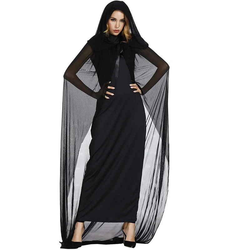 Adult Women Gothic Halloween Morticia Addams Ghost Witch