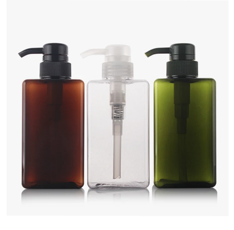 Download 450ml clear/brown/green PET square bottle with black/clear ... Yellowimages Mockups