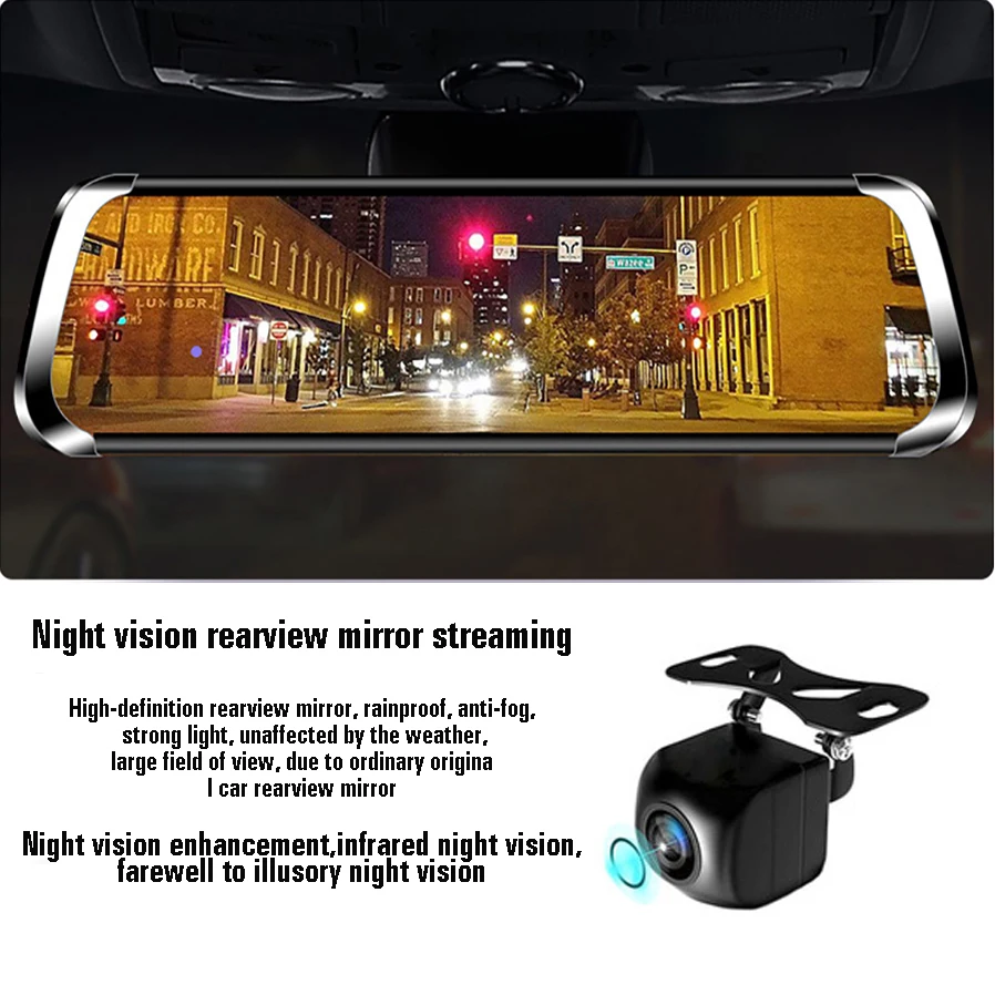 Автомобильный видеорегистратор ANSTAR 3G/4G 10 &quotIPS потоковое зеркало заднего вида FHD