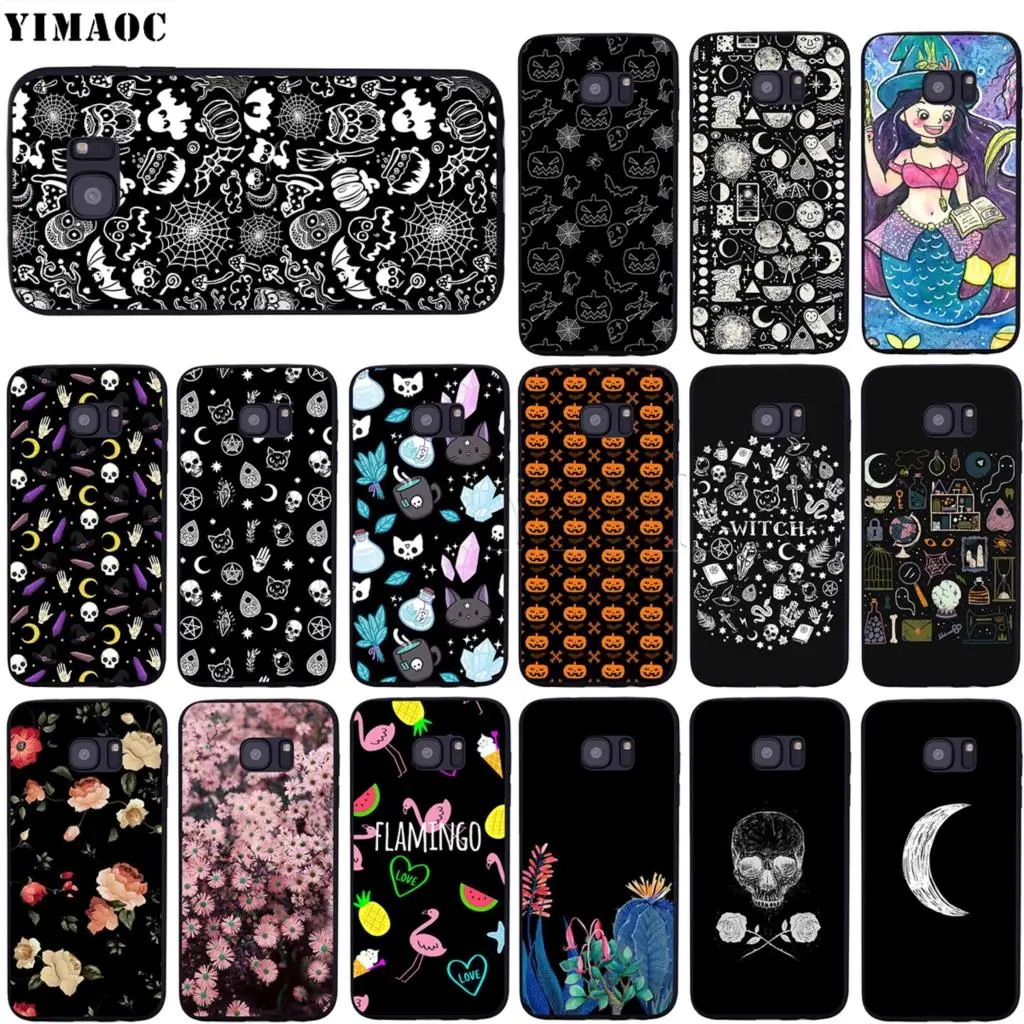

YIMAOC Halloween Witch Pattern Soft Silicone Case for Samsung Galaxy S6 S7 Edge S8 S9 Plus A3 A5 A6 Note 8 9