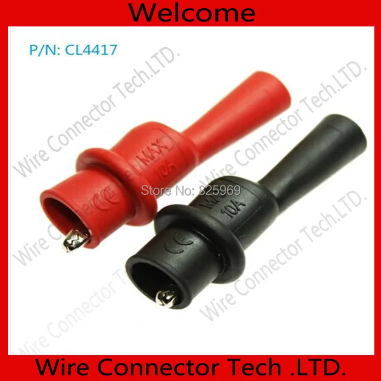 

50pcs Alligator Clip with 4mm jack for test pin,red and black Alligator Cable Clip,CATIII 1000V MAX 10A Free Shipping