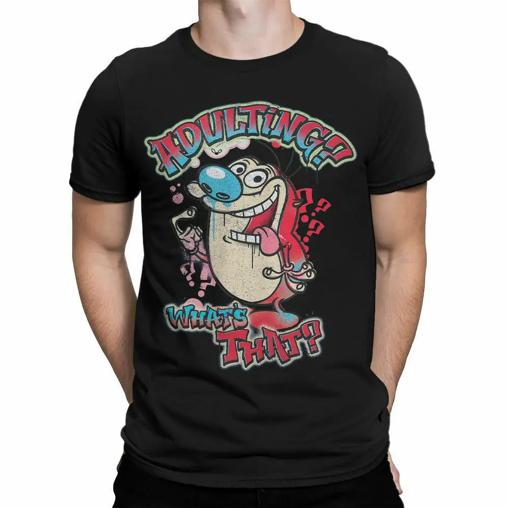 

Ren And Stimpy 'Adulting' Funny T-Shirt, The Ren And Stimpy Show Tee US M-3XL Hip Hop Tee Shirt,NEW ARRIVA tees ,mens tee shirts