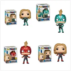 Funko POP Марвел Капитан Carol Danvers кукла 2019 фигурка для детей виниловая Коллекционная модель игрушки для детей подарок #427