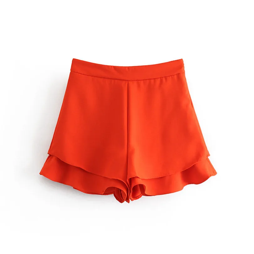 

Women sweet red shorts side zipper design back pockets female casual black shorts summer pantalones cortos