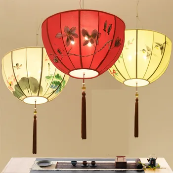

New Chinese Style Chandelier Hand-painted Lantern Antique Restaurant Aisle Living Room Restaurant Creative Wind Lamp ZA622 ZL186