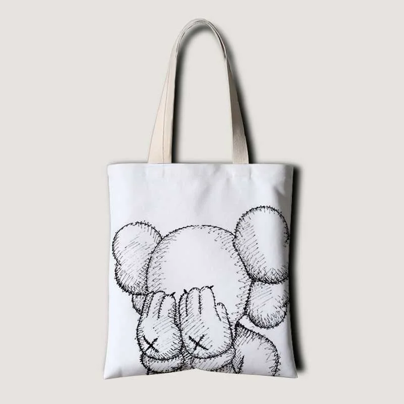 

KAWS Sesame Street Graffiti Canvas Bag Cotton OriginalFake BFF Creative Street Art Bag New Year Gift R842