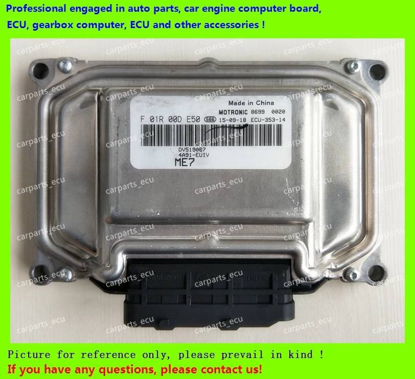 

For Chery car engine computer board/ME7.8.8/ME17 ECU/Electronic Control Unit/Southeast Mitsubishi/F01R00DE50 DV519067 4A91/F01RB