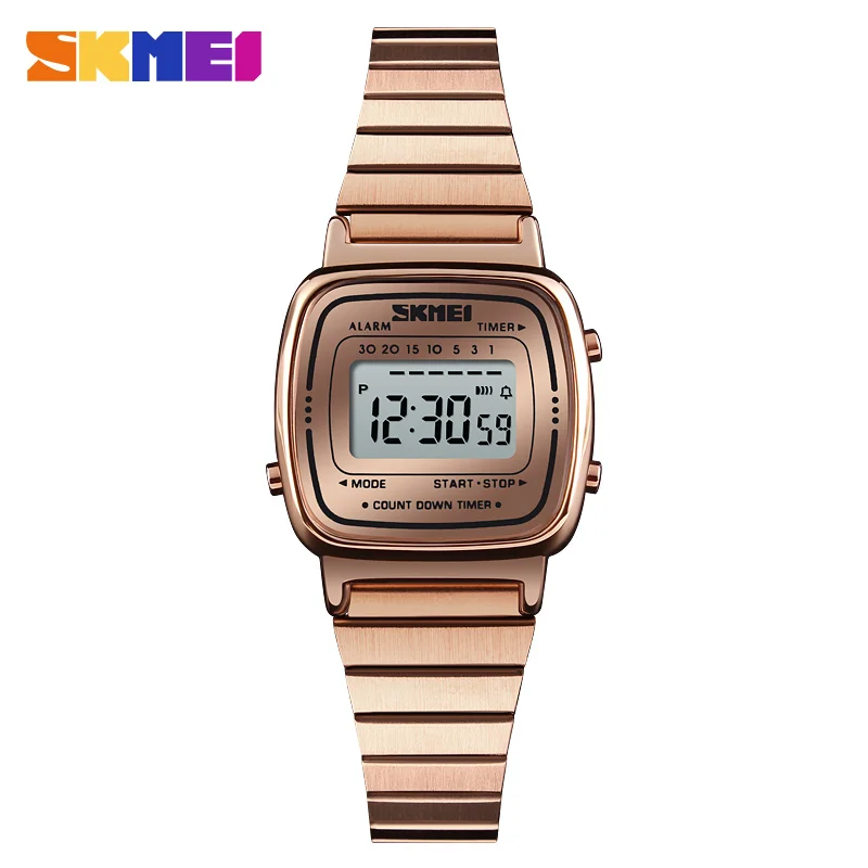 

SKMEI Women Sports Watches Outdoor LED Digital Watch Fashion Casual Business Stainless Steel Lady Wristwatches Montre Femme 1252