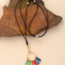 7 цветов ожерелье «чакра» натуральный камень энергетический баланс колье ожерелье Женская Новая мода подвеска, цепочка, ожерелье