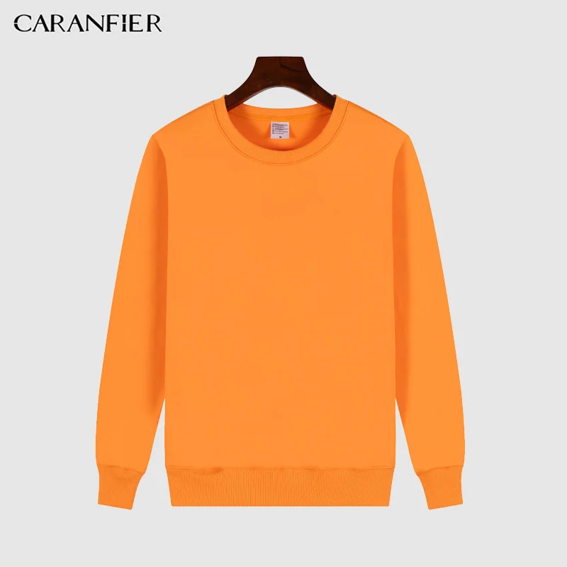 Мужские толстовки с капюшоном CARANFIER повседневная однотонная Толстовка длинным
