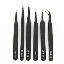 6pcs/set Precision Tweezer Antistatic Makeup Tool tweezer precision Set set Tweezers Stainless antistatic