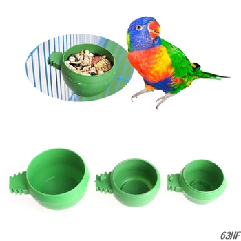

OOTDTY 1pc Parrot Food Water Bowl Feeder Mini Plastic Birds Pigeons Cage Sand Cup Feeding HOST SALE HIGH QUALITY