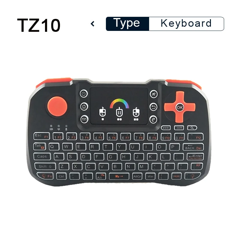 

TZ10 Wireless Keyboard Touchpad Mouse 2.4GHz Handheld Remote Control Colorful Backlight For Android TV Box Smart TV PC Laptop