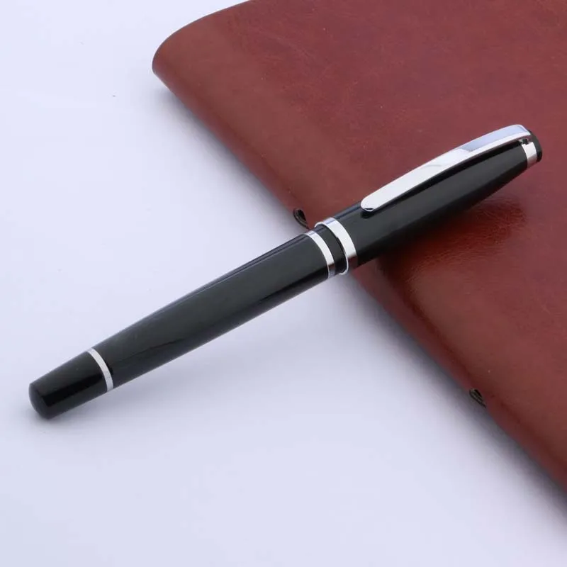 Перьевая ручка baoer черная перьевая с металлической обшивкой для офиса|fountain pen|nib