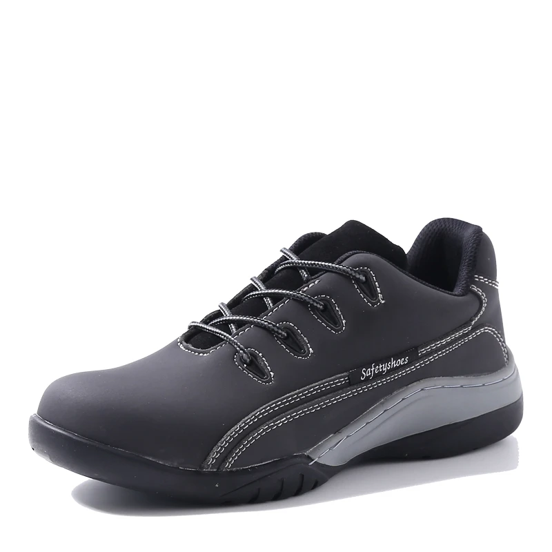 

large size men casual comfortable steel toe covers work safety shoes genuine leather building site worker tooling security boots