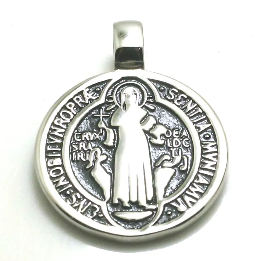 Newest 30mm 316L Stainless Steel Saint Benedict of Nursia CSPB CSSML NDSMD Christianity Catholic Church Jesus Pendant 5