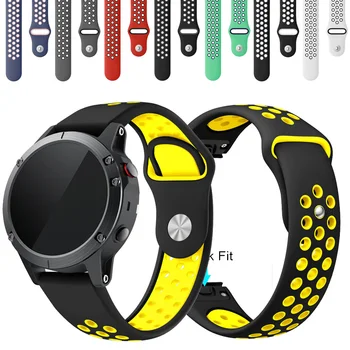 

22mm Silicone Sport Watch Band Strap For Garmin Fenix 5 / 5 Plus Quick Release Replacement Strap Breathable Bracelet Watchband