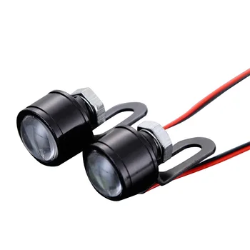 

DJSona 2pcs Waterproof 12V Motorcycle Mirrors Mount Eagle Eye Running Lamp LED Strobe Tail Light Backup Lamp Led Headlights