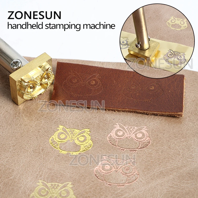 Ручной паяльник ZONESUN 220 В/60 Вт машина для горячего тиснения кожи с логотипом на