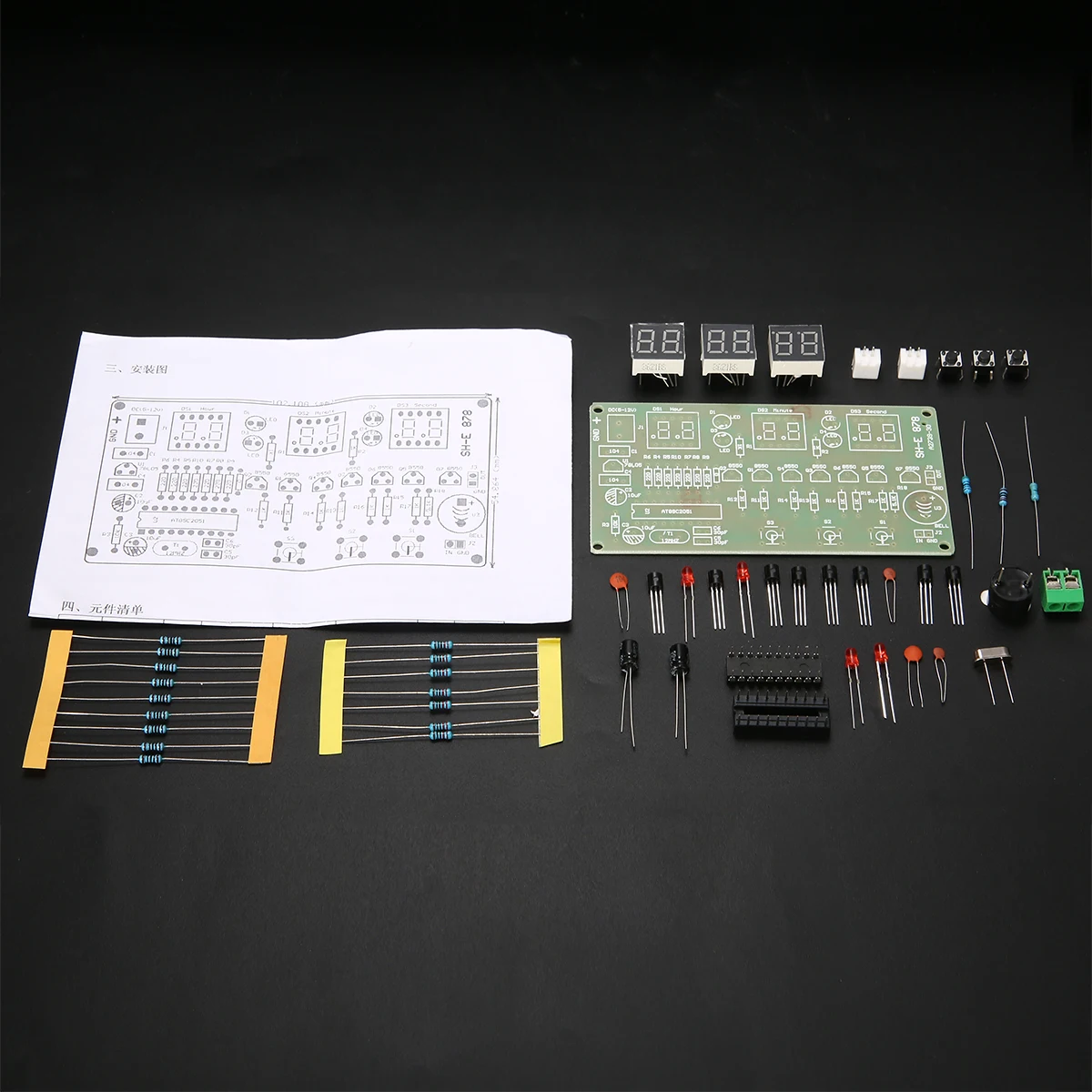 Светодиодный электронные часы, набор для самостоятельной сборки на возраст от 5 до 12 лет, в 6 цифр светодиодный цифровые электронные часы Счетчик AT89C2051 DIY Kit счетчик будильника 10 см* 5,2 см