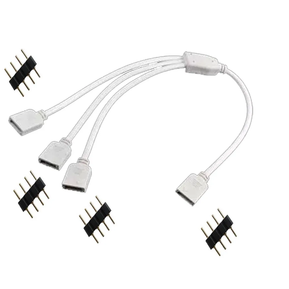 

LEADTOPS 1pcs/lot RGB controller Splitter for RGB LED Strip HUB 1 Port to 3 Port 1 Male to 3 Female 4 Pin RGB Connector BJ