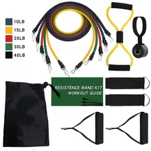 11 Pcs/Set Latex Resistance Bands Crossfit Training Exercise Yoga Tubes Pull Rope Rubber Expander Elastic Bands Fitness with Bag