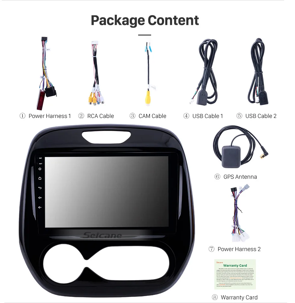 Sale Seicane Android 8.1 For Renault Captur CLIO Samsung QM3 Manual A/C 2011-2016 autoradio 2din GPS 9 inch car multimedia player 15