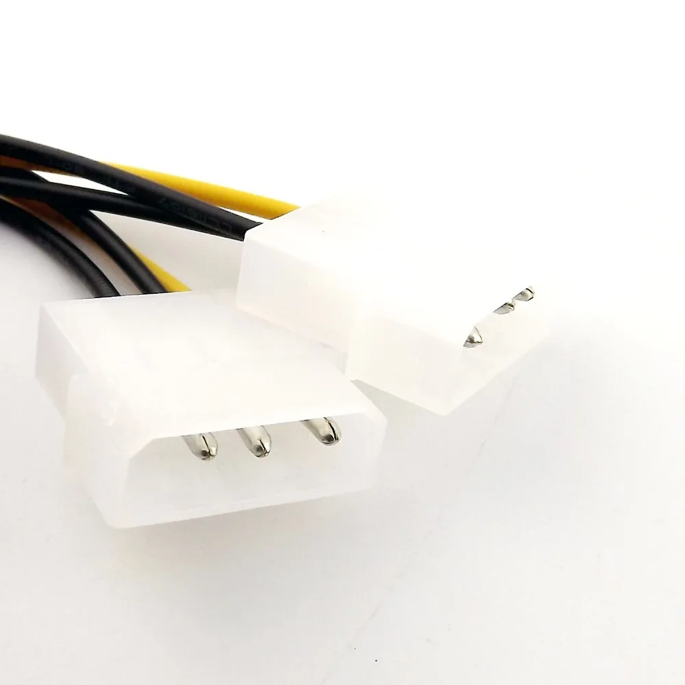 Адаптер питания Molex 6 Pin PCI E двойной 4 контактный адаптер сплиттер Y кабель 15