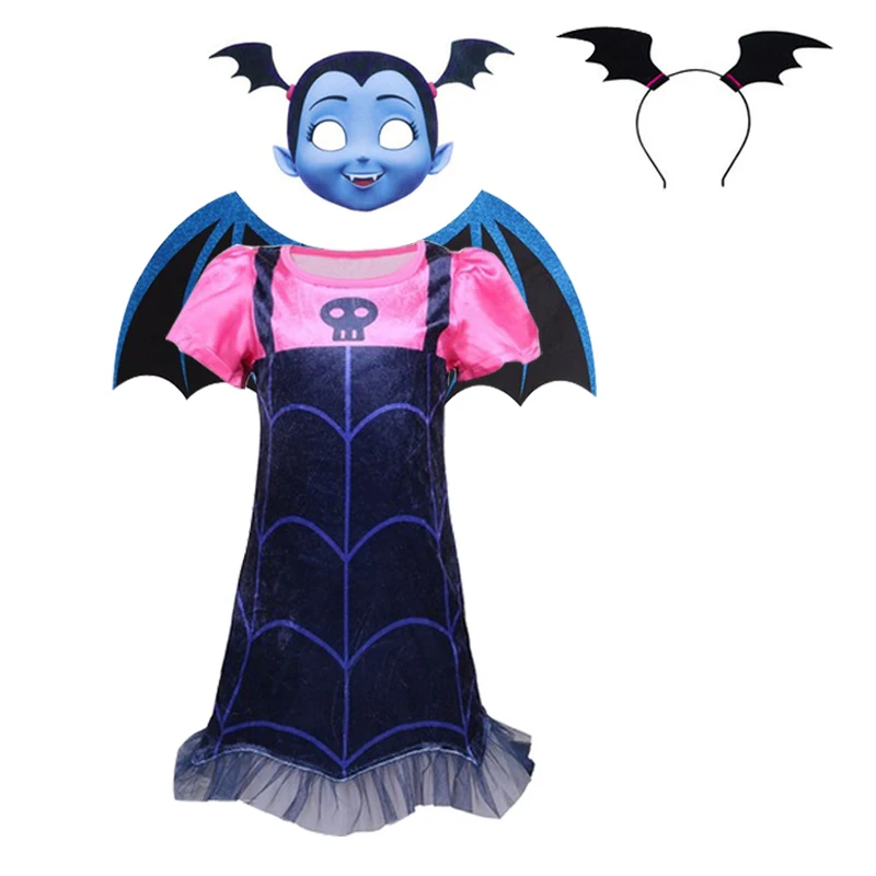 Платье для маленьких девочек Vampirina vestidos, Рождественский костюм принцессы для детей, детская одежда, детские маскарадные платья Маленькая девочка на Хэллоуин