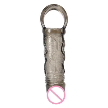 Strap on Delay Penis Sleeves Realistic Dildo Fake Penis Extension Cock With Ring Sex Toys for Men 2