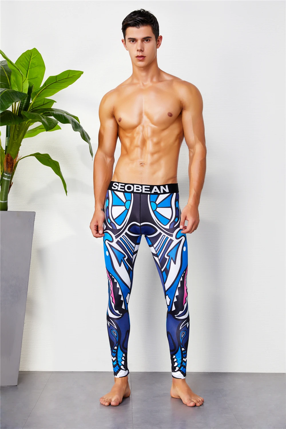 Ganyanr correndo collants homens esporte leggings basquete