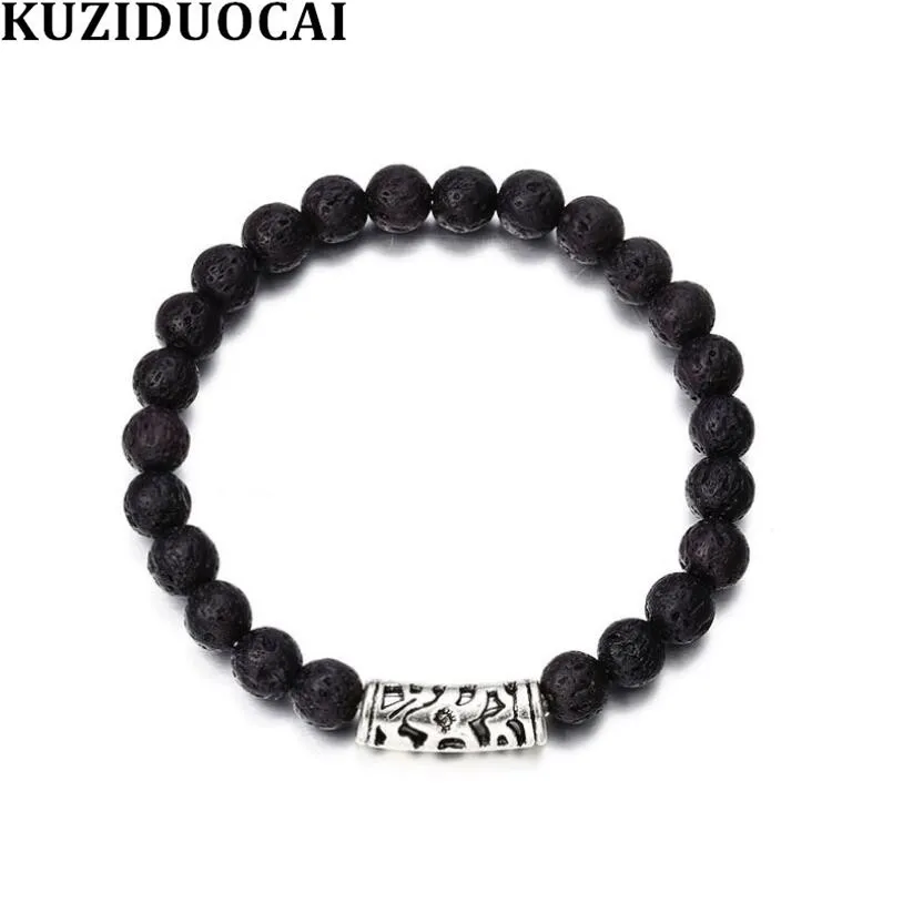 Kuziduocai новые модные ювелирные изделия 8 мм натуральный вулканический камень из