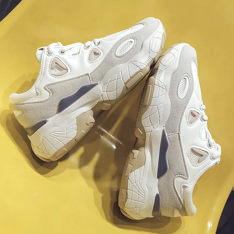

2019 Vulcanize Shoes Women Casual Dad Shoes Mesh Platform Shoes Woman Chunky Sneakers Ladies White Trainers Chaussure Femme
