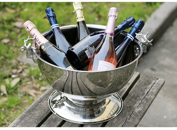 Large champagne bucket chilled home European deer head champagne Ice bucket bar