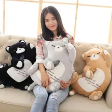 Funny Sweet Cat Plush Toy Eiderdown Cotton Cat Pillow Doll Stuffed Animal Creative Birthday Gift chi s cheese cat private sweet cat papa big eyes cat plush toy doll kids toy home pillow